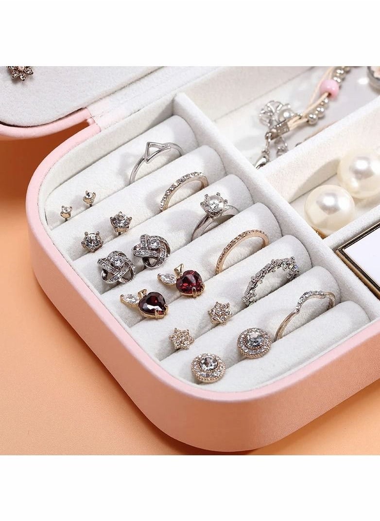 Excefore - Jewelry Box for Women Girls PU Leather Jewelry Organizer Storage Case with Compartments, for Earrings Bracelets Rings Watches - Image 1