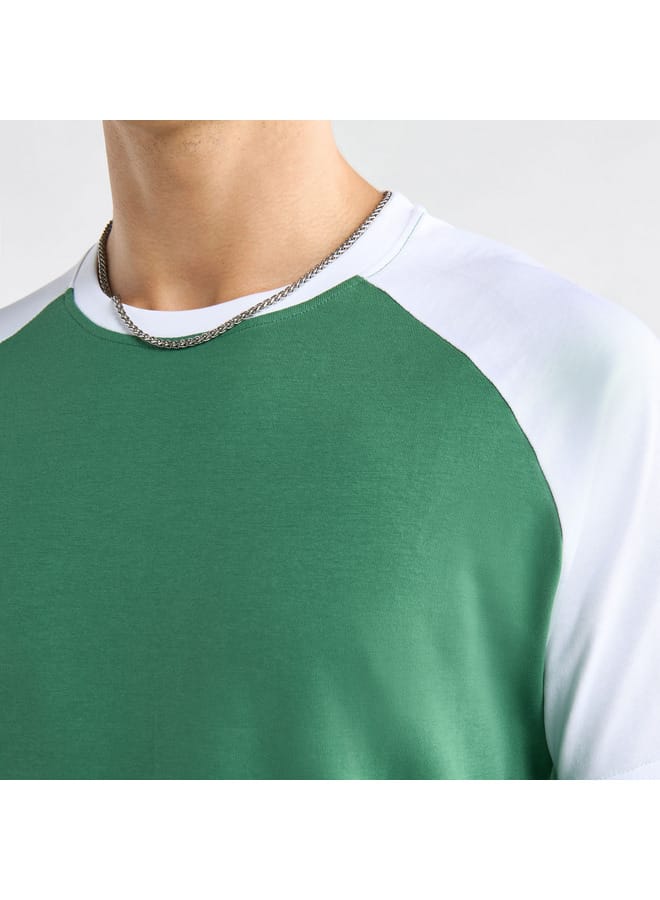 Splash FAV Colourblock T-shirt with Crew Neck and Raglan Sleeves  - Image 4