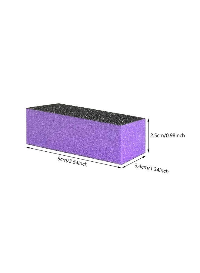 HeeYaa 10 Pcs Nail Buffer Sanding Block Polisher Buffing File 100/180 Grit 3 Sides Nail Files Art Pedicure Manicure File(Black Purple) - Image 2