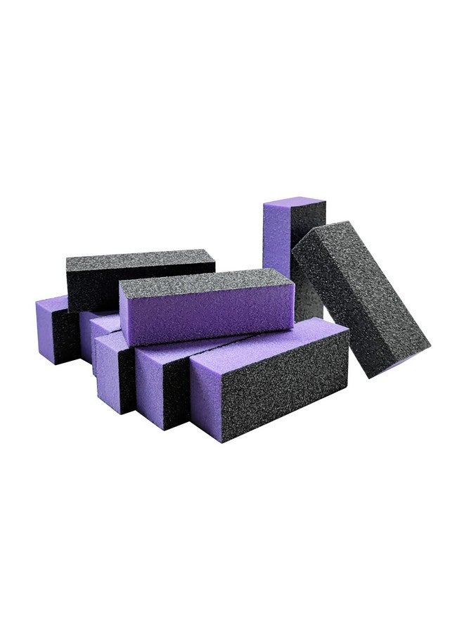 HeeYaa 10 Pcs Nail Buffer Sanding Block Polisher Buffing File 100/180 Grit 3 Sides Nail Files Art Pedicure Manicure File(Black Purple) - Image 3