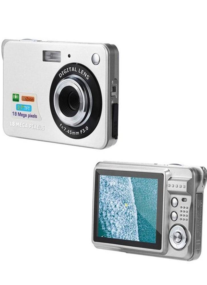 Generic 2.7 Inch Tft 18Mp 8X Zoom Digital Camera Mini Anti-Shake Full HD Digital Video Camera(Silver)  - Image 1