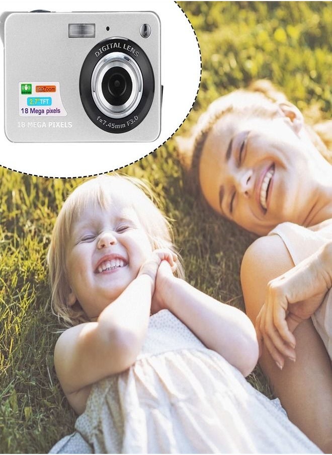 Generic 2.7 Inch Tft 18Mp 8X Zoom Digital Camera Mini Anti-Shake Full HD Digital Video Camera(Silver)  - Image 4