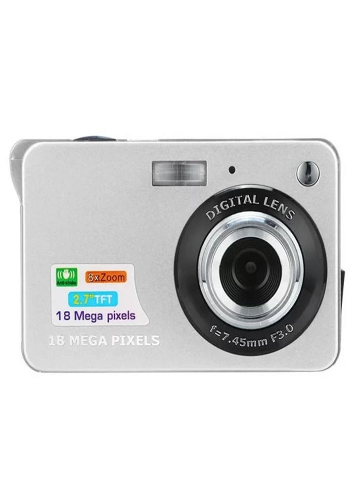 Generic 2.7 Inch Tft 18Mp 8X Zoom Digital Camera Mini Anti-Shake Full HD Digital Video Camera(Silver)  - Image 2