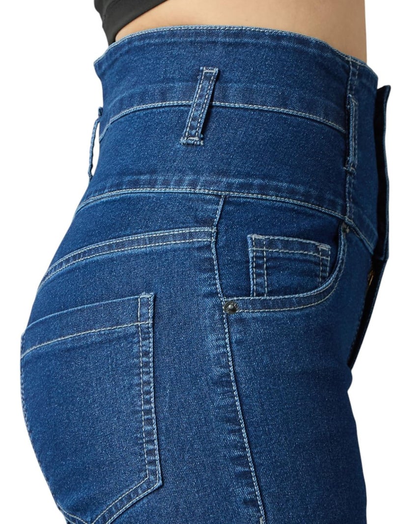 AKA CHIC Women's Regular Rise Skinny Jeans (AKCB 1031_Mid Blue_26) - Image 4