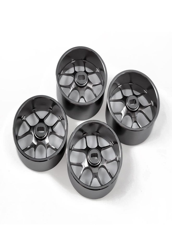 Abendor 4Pcs Metal 1/24 1/28 RC Car Drift Wheels, [2N+2W] 22mm 1/28 RC Car Drift Hubs for Mini-Z BBS Mini-Q HGD1 Mini-D DRZ Wltoys K969 K989 Rc Car Upgrade Parts (1.5 Degree, Titanium) - Image 5