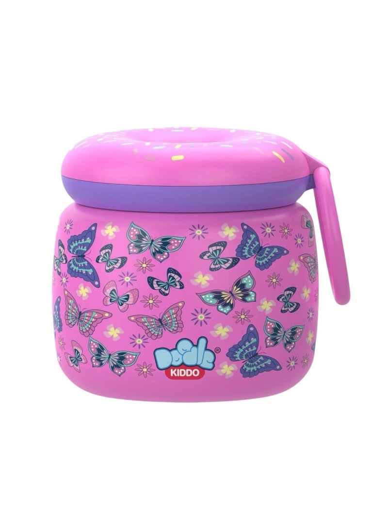 Doodle Kiddo Butterfly Stainless Steel Insulated Food Jar for Girls - Image 1