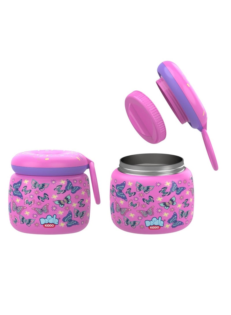 Doodle Kiddo Butterfly Stainless Steel Insulated Food Jar for Girls - Image 2