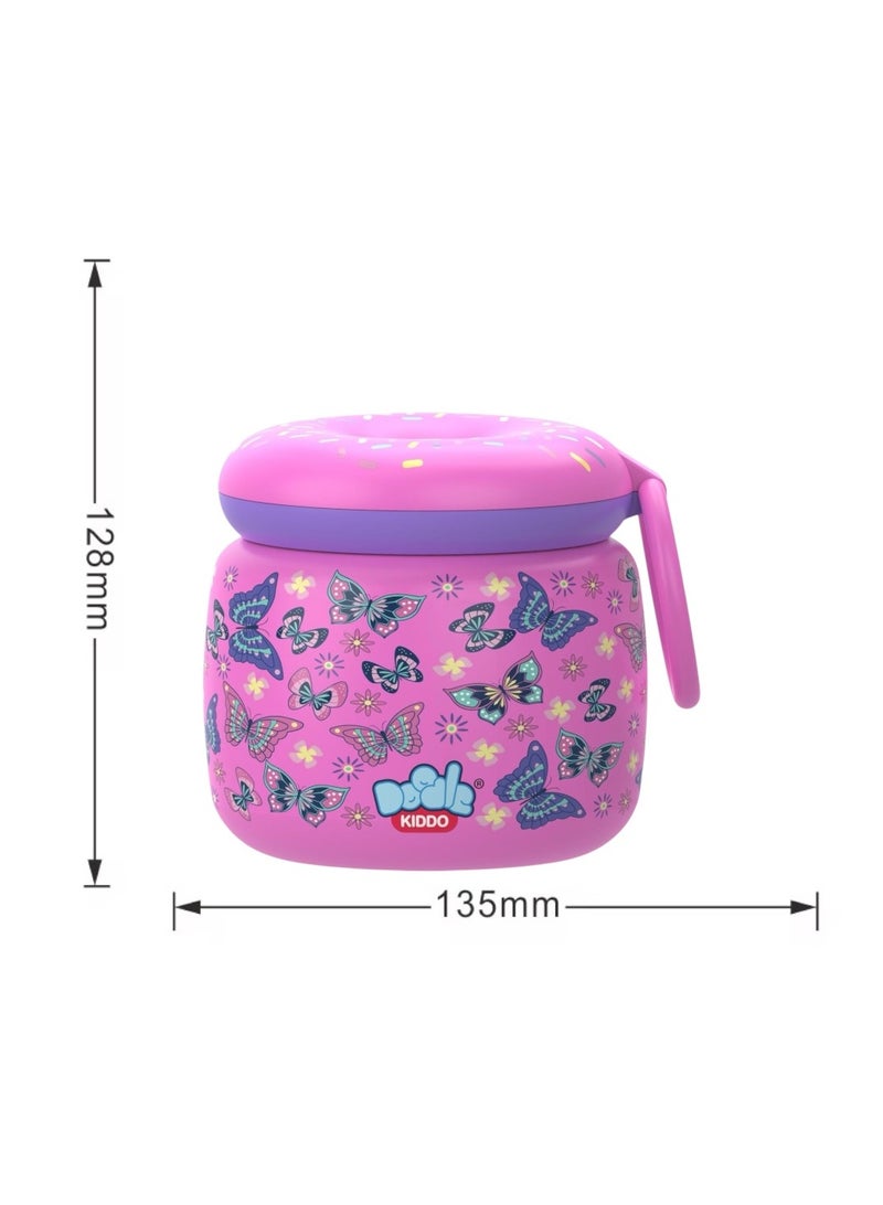 Doodle Kiddo Butterfly Stainless Steel Insulated Food Jar for Girls - Image 3