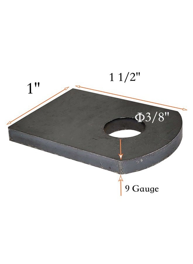 Jikacok Weld on Steel tabs. Weld on Light tabs Made from Premium 9 Gauge A36 Hot Rolled Mild Steel. 1"x1 1/2" Weld tab with a 3/8" Hole. Weld Accessories Steel Welding Tabs. - Image 3