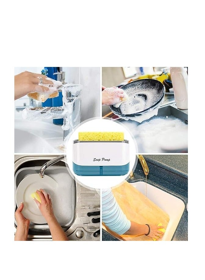 2 In 1Soap Pump And Sponge Caddy Dispenser for Kitchen Sink Dish Soap Dispenser Kitchen - Image 2