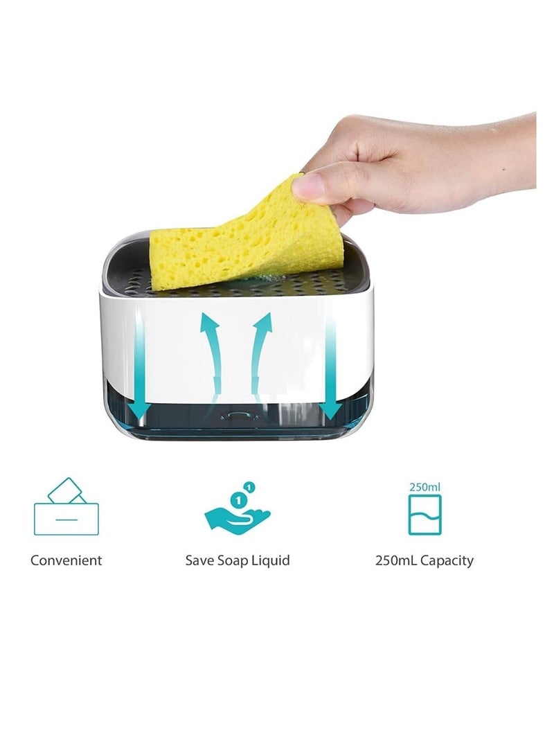 2 In 1Soap Pump And Sponge Caddy Dispenser for Kitchen Sink Dish Soap Dispenser Kitchen - Image 3