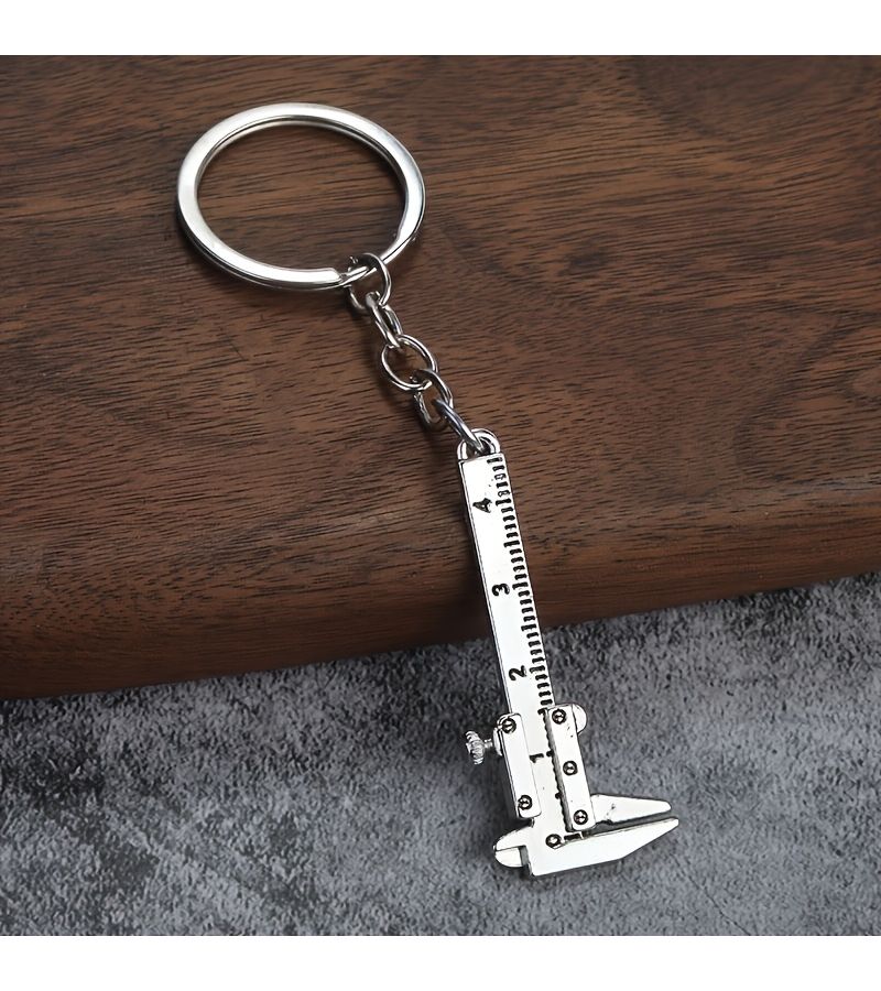 2pcs Sporty Zinc Alloy Keychains With Measuring Tape Pendants Portable Mini Tool For Men Durable Metal Key Ring Everyday Carry Accessories Holiday Birthday Gifts - Image 4