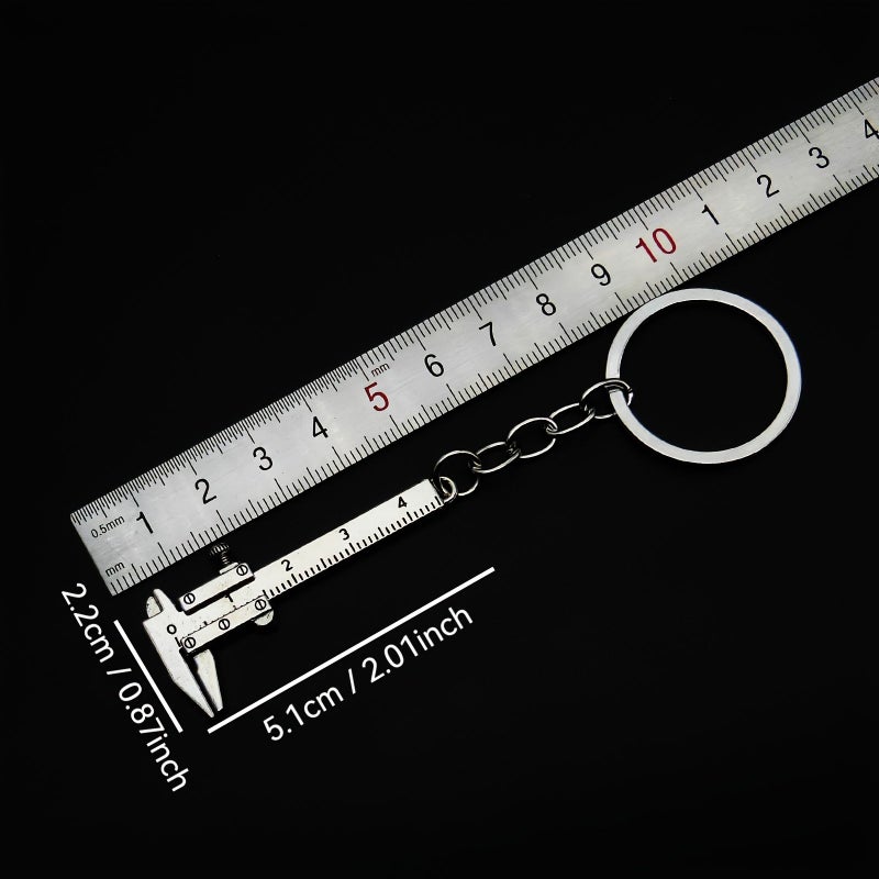 2pcs Sporty Zinc Alloy Keychains With Measuring Tape Pendants Portable Mini Tool For Men Durable Metal Key Ring Everyday Carry Accessories Holiday Birthday Gifts - Image 2