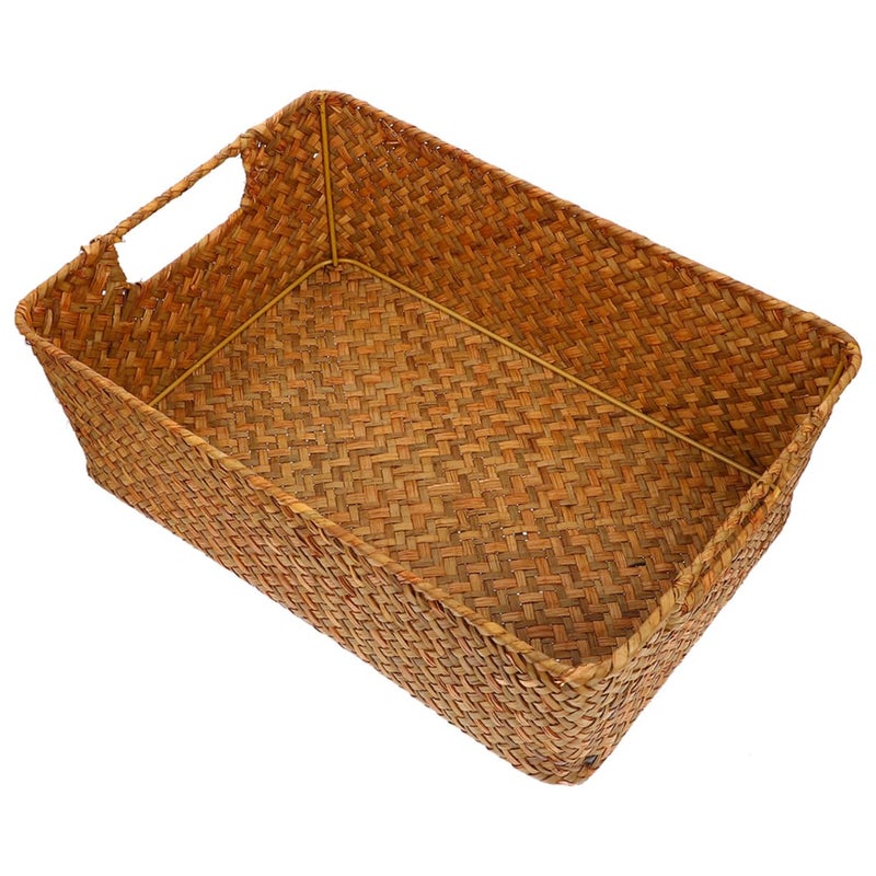 Natural Woven Bread Basket Multi Function Storage Container For Snack Fruit Home Office Desktop - Image 2