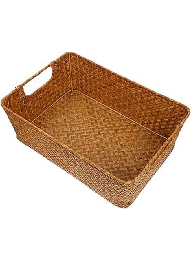 Natural Woven Bread Basket Multi Function Storage Container For Snack Fruit Home Office Desktop - Image 1