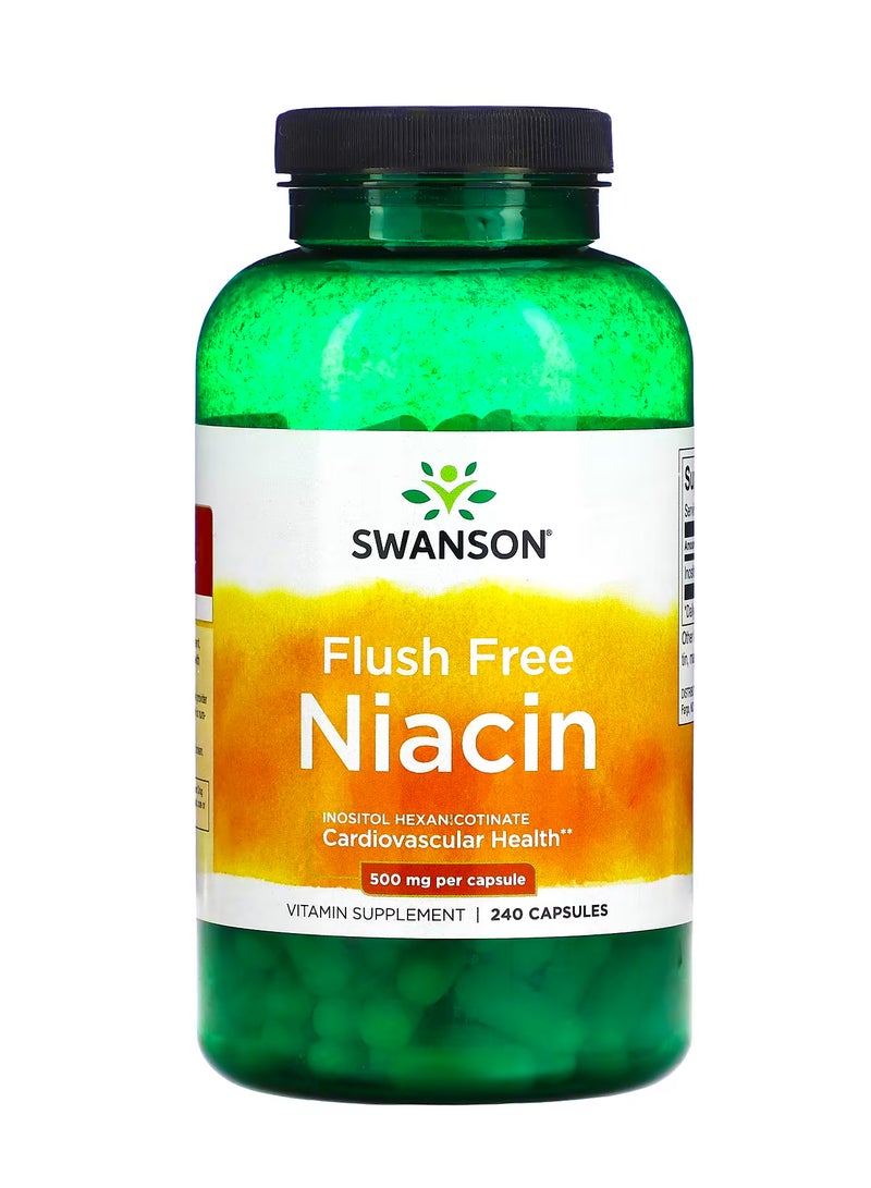 سوانسون نياسين خالٍ من التنظيف  500 ملجم  240 كبسولة