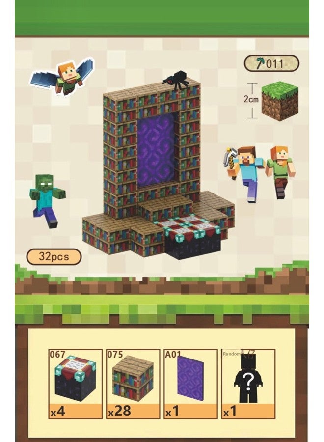 World Magnetic Cube Children's Toy Building Blocks Cherry Blossom Building Magnetic Splicing Building Blocks 2.0cm Amazon-Color:[gate Of Truth] 32 Particles + 1 Random Minifigure  - Image 1