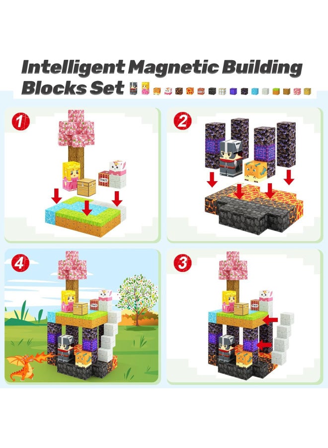 World Magnetic Cube Children's Toy Building Blocks Cherry Blossom Building Magnetic Splicing Building Blocks 2.0cm Amazon-Color:[gate Of Truth] 32 Particles + 1 Random Minifigure  - Image 5