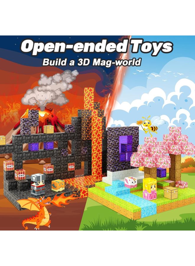 World Magnetic Cube Children's Toy Building Blocks Cherry Blossom Building Magnetic Splicing Building Blocks 2.0cm Amazon-Color:[gate Of Truth] 32 Particles + 1 Random Minifigure  - Image 3