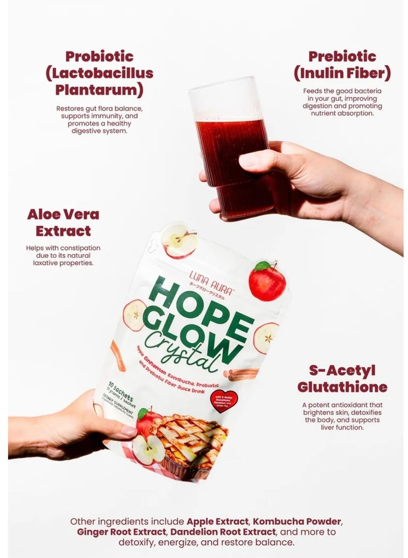 لونا أورا مشروب عصير لونا أورا هوب جلو مع تفاح كريستالي، قرفة، كومبوتشا، ألياف بريبايوتيك (١٠ أكياس) - Image 3