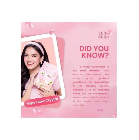 luna aura glutathione LUNA AURA Luna Aura Hope Glow Crystal Peach Glutathione Juice Drink  8/SACHETS 18 GRAMS SACHET | Best Price KSA
