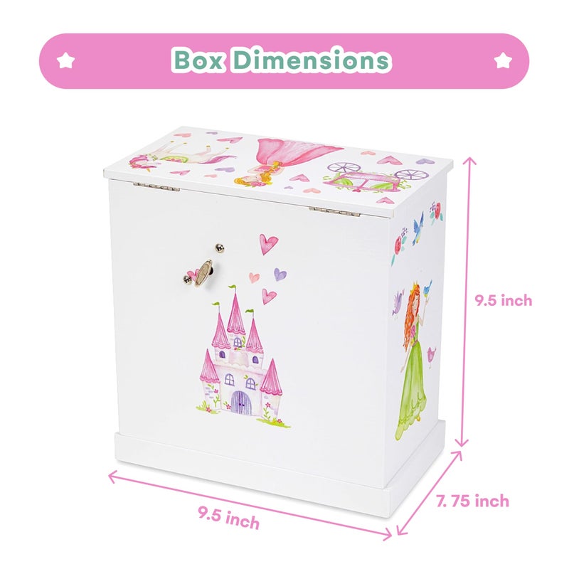Jewelkeeper Jewelry Box for Girls with 3 Drawers - Musical Princess Jewelry Box with Spinning Doll and Dance of The Sugar Plum Fairy Tune - Appreciated Gifts for Kids - 9.5 x 7.75 x 9.5 Inches - Image 3