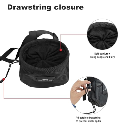 powerfeng Chalk Bag for Rock Climbing & Bouldering: Outdoor Indoor Chalk Bag for Men & Women Climbing Equipment & Accessories - Image 2