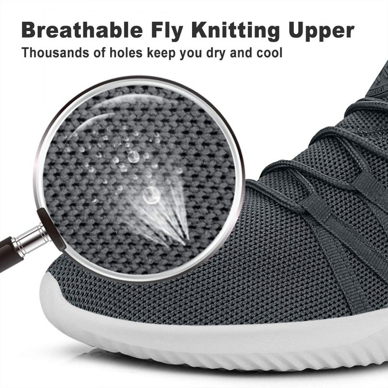 Feethit Mens Slip On Running Shoes Breathable Lightweight Comfortable Fashion Non Slip Sneakers for Men Cs05 Dark Grey Size 11 - Image 3