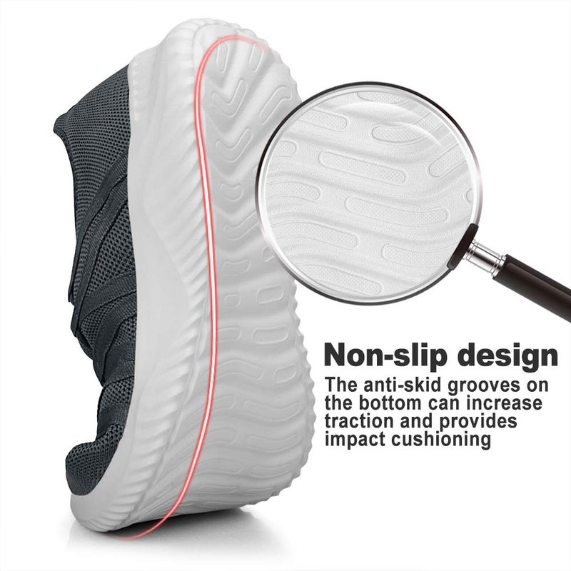Feethit Mens Slip On Running Shoes Breathable Lightweight Comfortable Fashion Non Slip Sneakers for Men Cs05 Dark Grey Size 11 - Image 2
