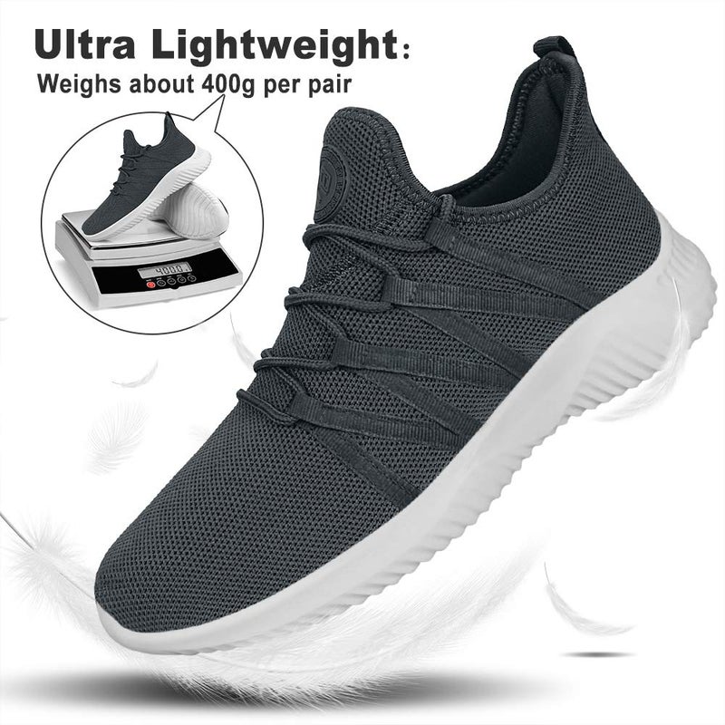 Feethit Mens Slip On Running Shoes Breathable Lightweight Comfortable Fashion Non Slip Sneakers for Men Cs05 Dark Grey Size 11 - Image 4