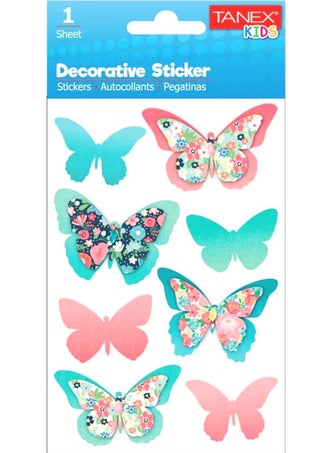 TANEX Stickers Eu Puffy Drop Label Butterfly Series 5 Pieces. Tnx 25079 5 Pack / 