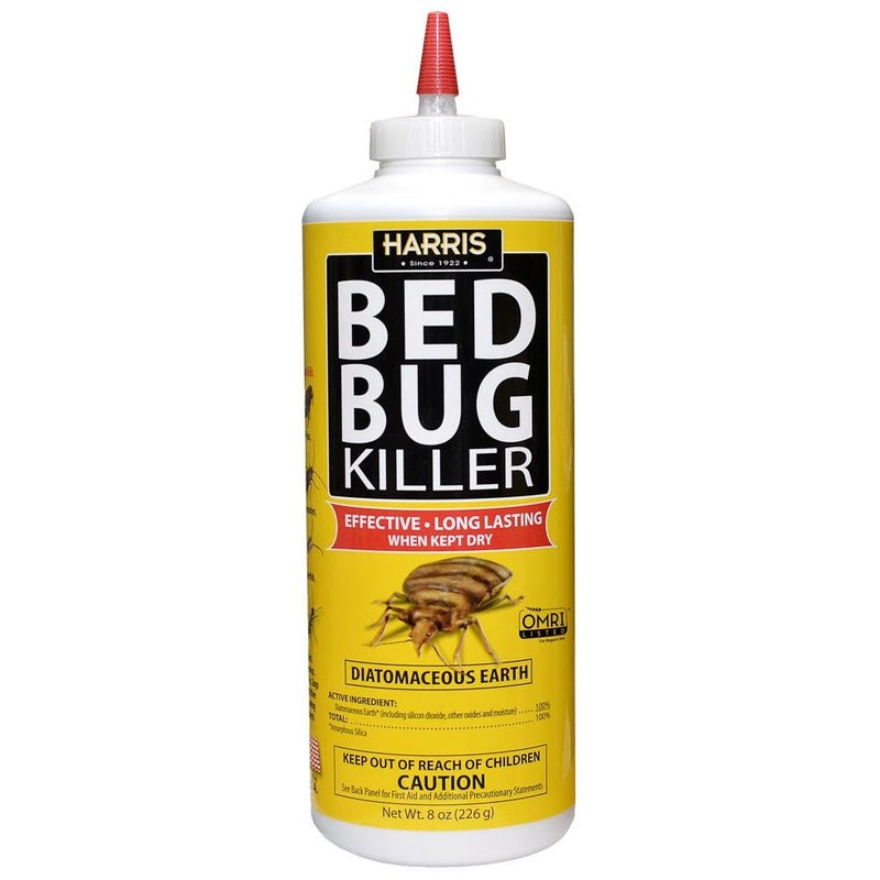 Harris HDE-8 Bed Bug Powder Diatomaceous Earth, 8oz, Yellow - Image 1