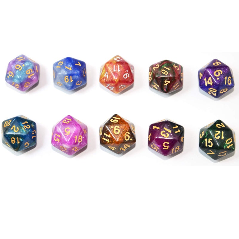 Smartdealspro سمارت ديلز برو 10 عبوة نرد 20 وجه D20 نرد متعدد الأوجه للعبة DND RPG MTG (اللون 3) - Image 3