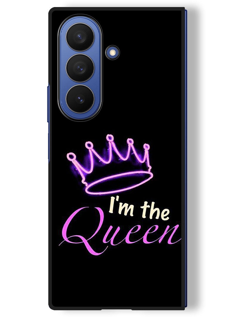 Theodor Case Compatible with Samsung Galaxy Z Fold 7 - 8 Inch Protection Shockproof Bumper Cover I Am The Queen - Image 1