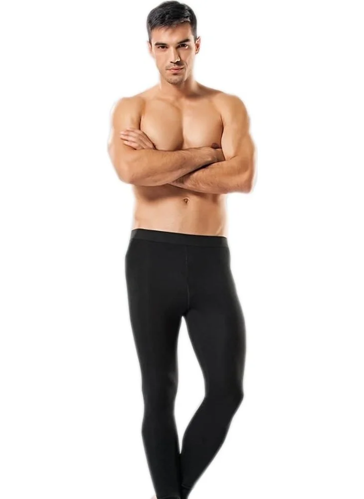 Tutku Men's Black Thermal Winter Underwear Tights Bottom x 2 Pieces