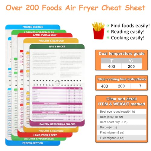ddLUCK 2Pcs Air Fryer Silicone Liners for Ninja SL401 /DZ201/ DZ401/ DZ550 8-10 QT, Reusable Liners for COSORI, Chefman, Instant Air Fryer, Silicone Air Fryer Basket Liners with Magnetic Cheat Sheet, Black - Image 4
