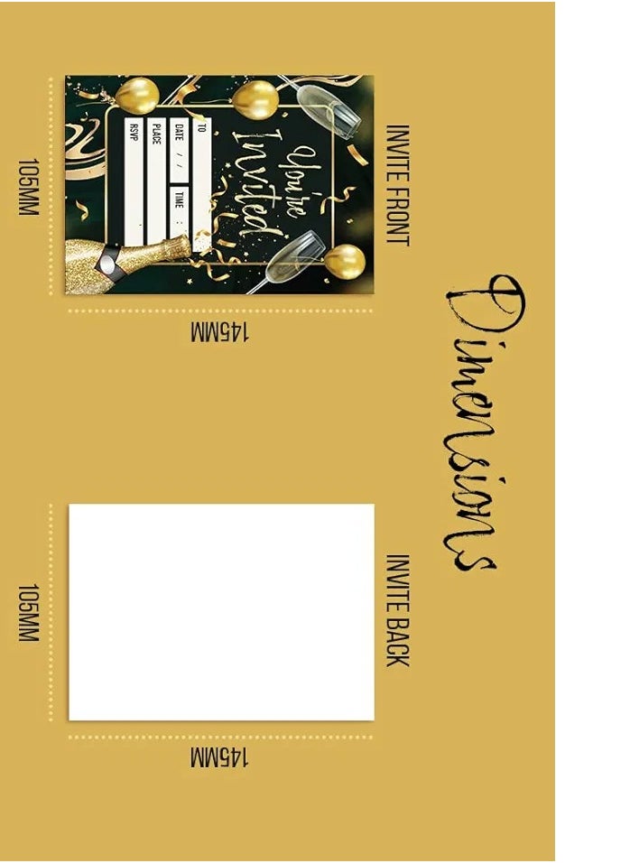 Generic 32 Champagne Party Invites - Kids Childrens Birthday Party Invitations  - Image 3