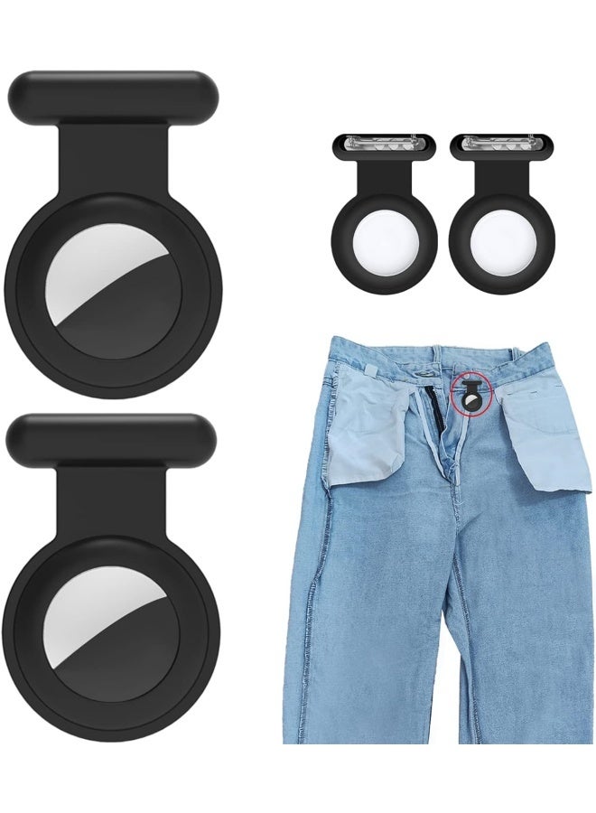 2 Pieces AirTag Holder with Safety, Hidden Wearable AirTag Case with Brooch Clip for Clothes of Kids, Teens, Elder - Image 1