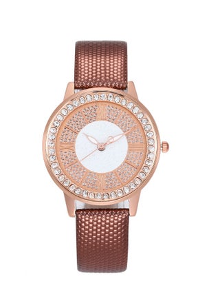 Fashionable ladies watch with diamonds and straps, quartz ladies watch (brown) - pzsku/Z254C8E71D066DF788EA7Z/45/_/1722346492/7b714ddc-a1d5-49cb-8af0-754e19168db8