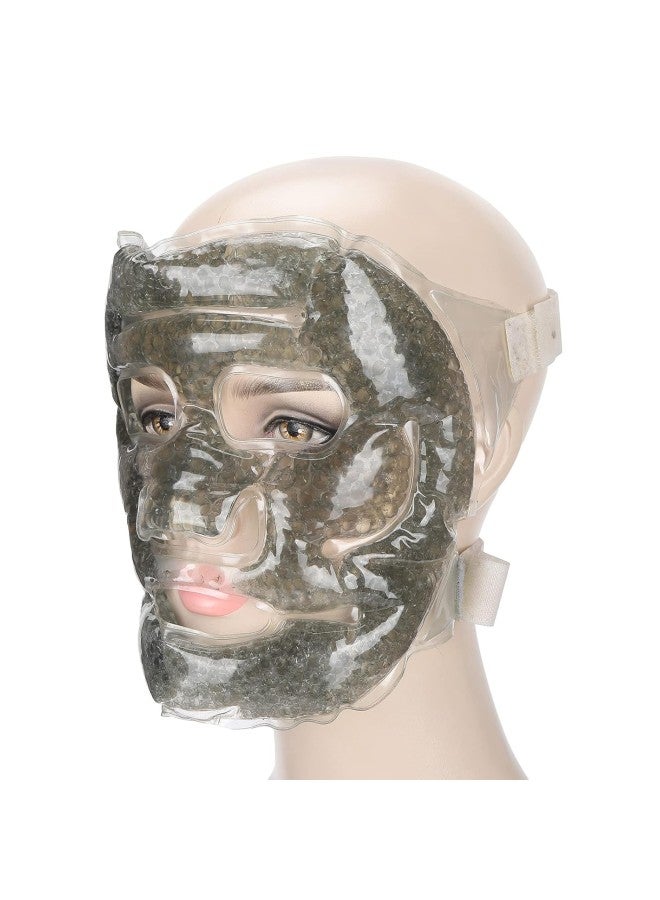 klarako Gel Bead Full Face Pack, Hot & Cold Compress Facial Pack, Reusable Ice Face Mask for Puffiness, Headaches, Eye Bags, Dark Circles, Migraines, Stress Relief  - Image 2
