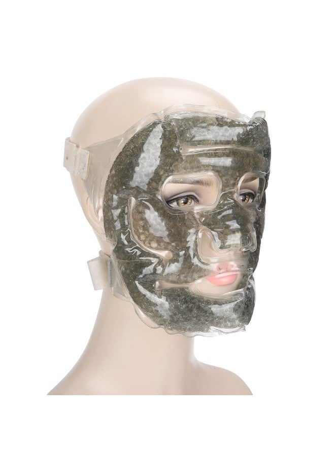 klarako Gel Bead Full Face Pack, Hot & Cold Compress Facial Pack, Reusable Ice Face Mask for Puffiness, Headaches, Eye Bags, Dark Circles, Migraines, Stress Relief  - Image 4