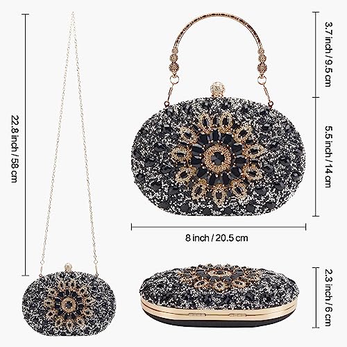 Suhatjia Evening Rhinestone Clutch Purses for Women,Party Pearl Purses for Evening Weddings - Image 3