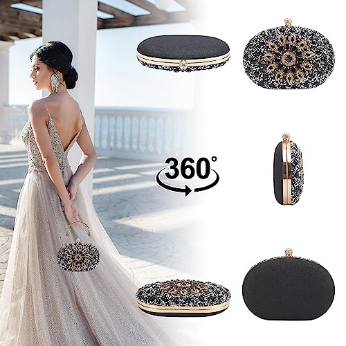 Suhatjia Evening Rhinestone Clutch Purses for Women,Party Pearl Purses for Evening Weddings - Image 2