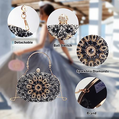 Suhatjia Evening Rhinestone Clutch Purses for Women,Party Pearl Purses for Evening Weddings - Image 5