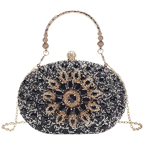Suhatjia Evening Rhinestone Clutch Purses for Women,Party Pearl Purses for Evening Weddings - Image 1