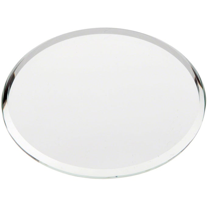 25 ROUND 3MM THICK BEVELED GLASS MIRROR CIRCLE PACK OF 3