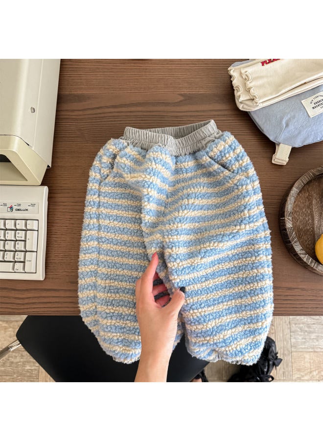 Kids Winter Wear Children Korean Style Fleece Cotton-padded Pants Girls Winter Pants Boys Pants