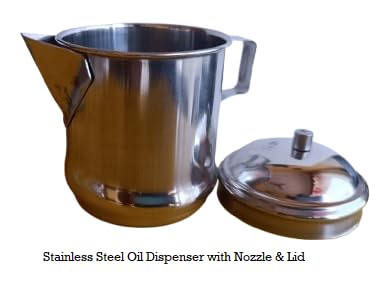 Generic Trendmad Stainless Steel Oil Dispenser with Nozzle | Perfect for Olive Oil, Canola Oil, Ghee & Vinegar | Leak Proof & Easy Flow | 200 ML Capacity Pack of 2  - Image 5
