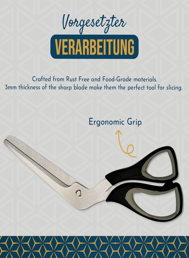 Raafi Grey Sharp Pizza Scissors Cutter with Food Grade Safe Blades. Better than Pizza Roller. Professional Pizza Cutter Scissors to Cut Pizza Like a Pro Without Removing Topping - Image 3
