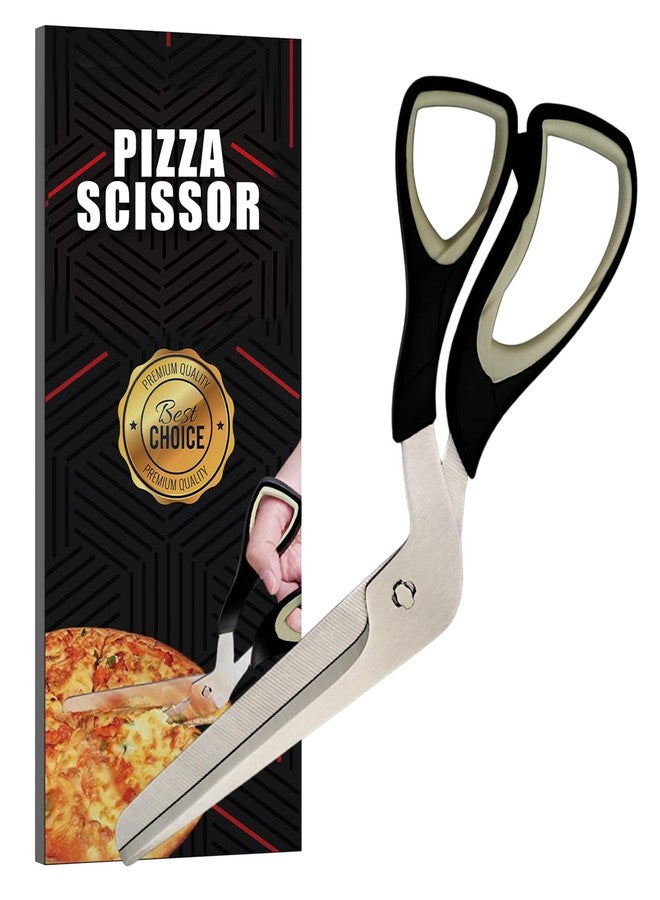 Raafi Grey Sharp Pizza Scissors Cutter with Food Grade Safe Blades. Better than Pizza Roller. Professional Pizza Cutter Scissors to Cut Pizza Like a Pro Without Removing Topping - Image 1